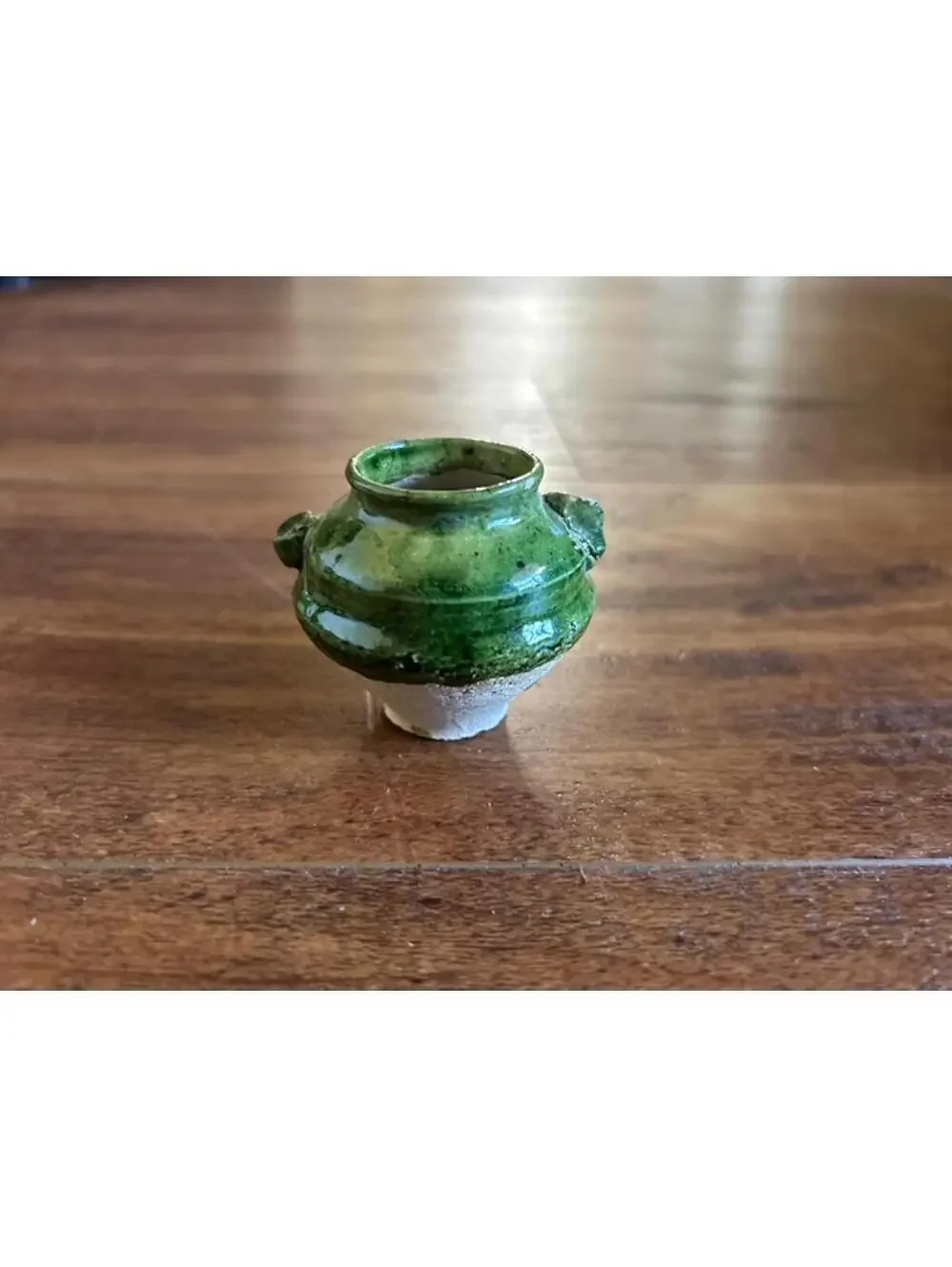 Set of 5 Small Green Ceramic Miniature Vases
